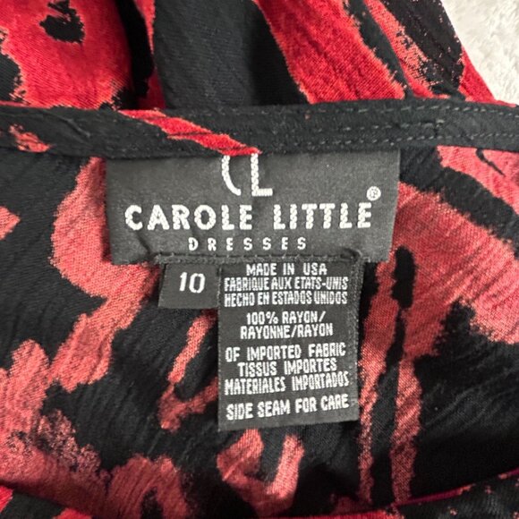 Carole Little Womens Red & Black Abstract Print Long Sleeve Tunic Size 10 Casual - Picture 3 of 9